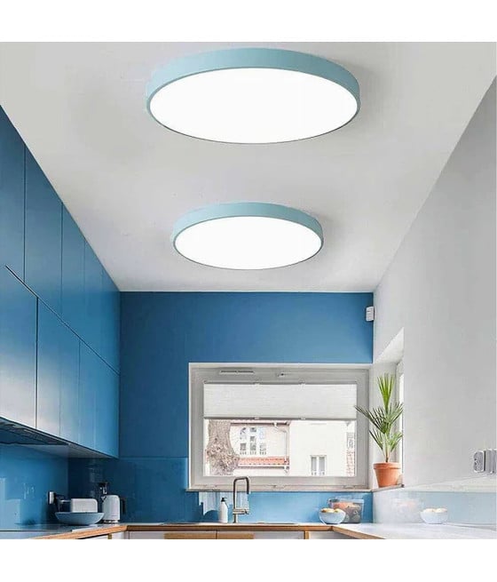 PLAFONIERA LED 70W ROTONDA LAMPADA BLU/CELESTE LUCE NATURALE 02645