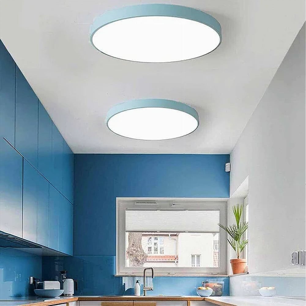 PLAFONIERA LED 70W ROTONDA LAMPADA BLU/CELESTE LUCE NATURALE 02645