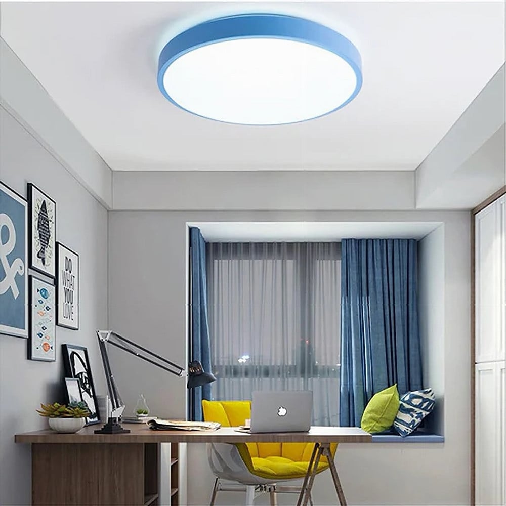 PLAFONIERA LED 70W ROTONDA LAMPADA BLU/CELESTE LUCE NATURALE 02645