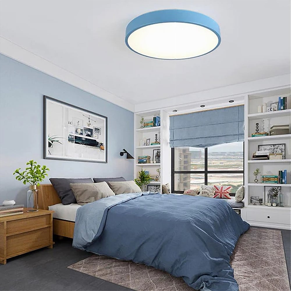 PLAFONIERA LED 70W ROTONDA LAMPADA BLU/CELESTE LUCE NATURALE 02645