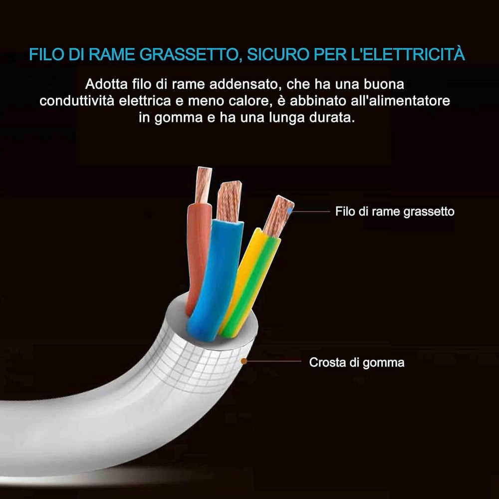 MULTIPRESA CIABATTA ELETTRICA A 6 POSTI CON PROTEZIONE SOVRACCARICO 250V 2500W