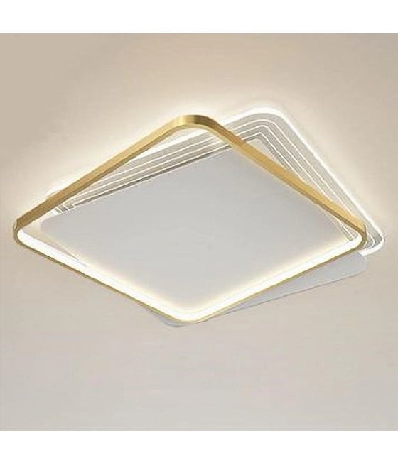 PLAFONIERA LED 35W QUADRATA ORO LAMPADARIO LUCE NATURALE 70739