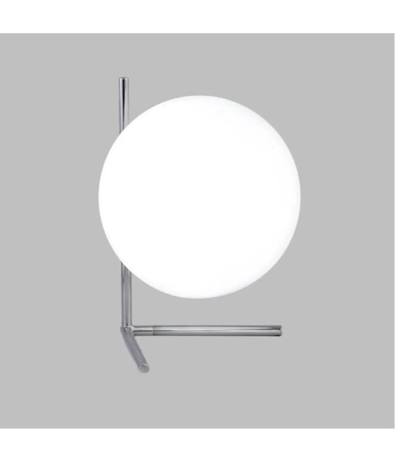 LAMPADA TAVOLO SCRIVANIA RAMO SFERA VETRO LUCE E27 ARGENTO 33887