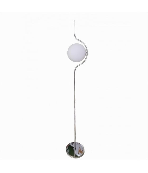LAMPADA TERRA ARGENTO SFERA VETRO BIANCO PIANTANA E27 33900
