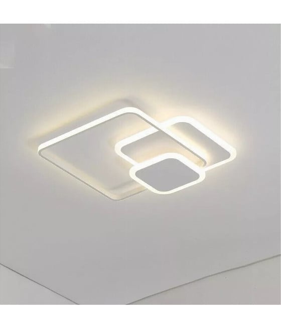 PLAFONIERA LUCE NATURALE LED QUADRATA 50W LAMPADARIO BIANCO 50057