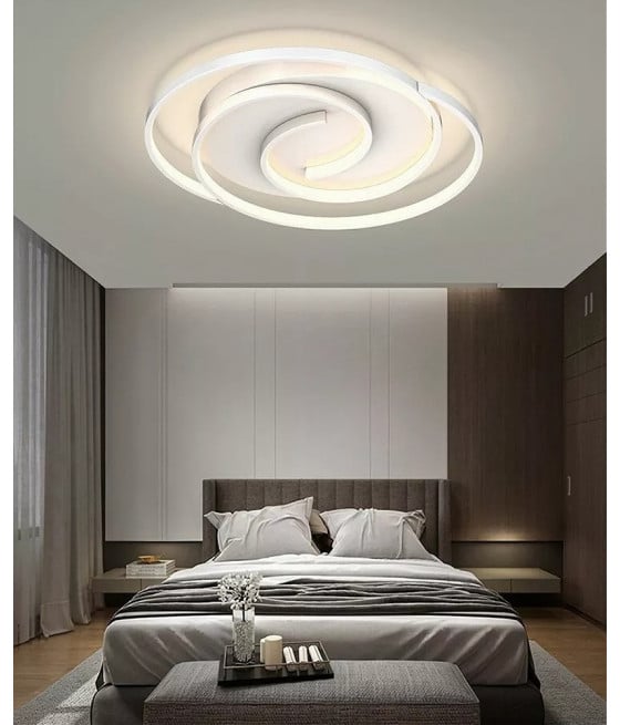 Plafoniera LED Da Soffitto 32W Design Spirale Cerchio - Luce Naturale 4000K, IP20, Dimensioni 450x50 Mm, Colore Bianco