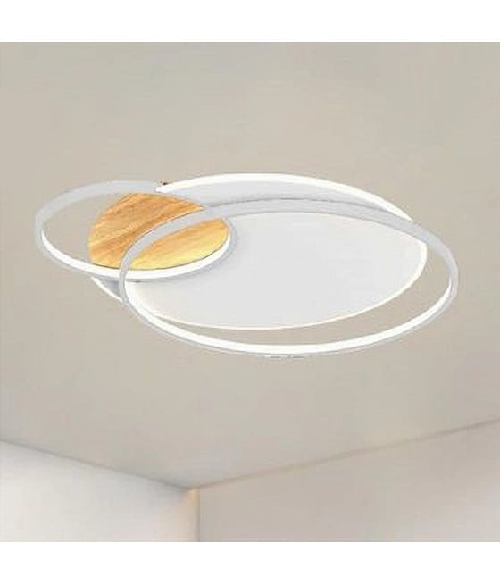PLAFONIERA LED 38W CERCHI BIANCO LAMPADARIO LUCE NATURALE 70838