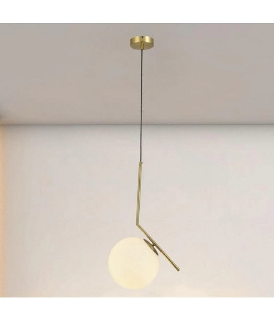 LAMPADARIO E27 ORO CON SFERA IN VETRO MODERNO MINIMAL 32828