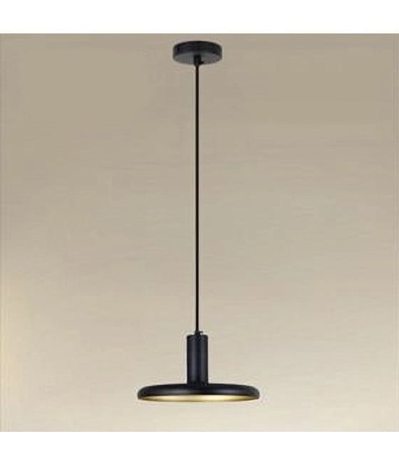 LAMPADARIO SOSPENSIONE PARALUME IN FERRO NERO ORO E27 33757