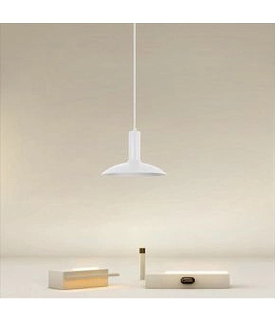 LAMPADARIO CON PARALUME SEMISFERA IN FERRO BIANCO E27 33788