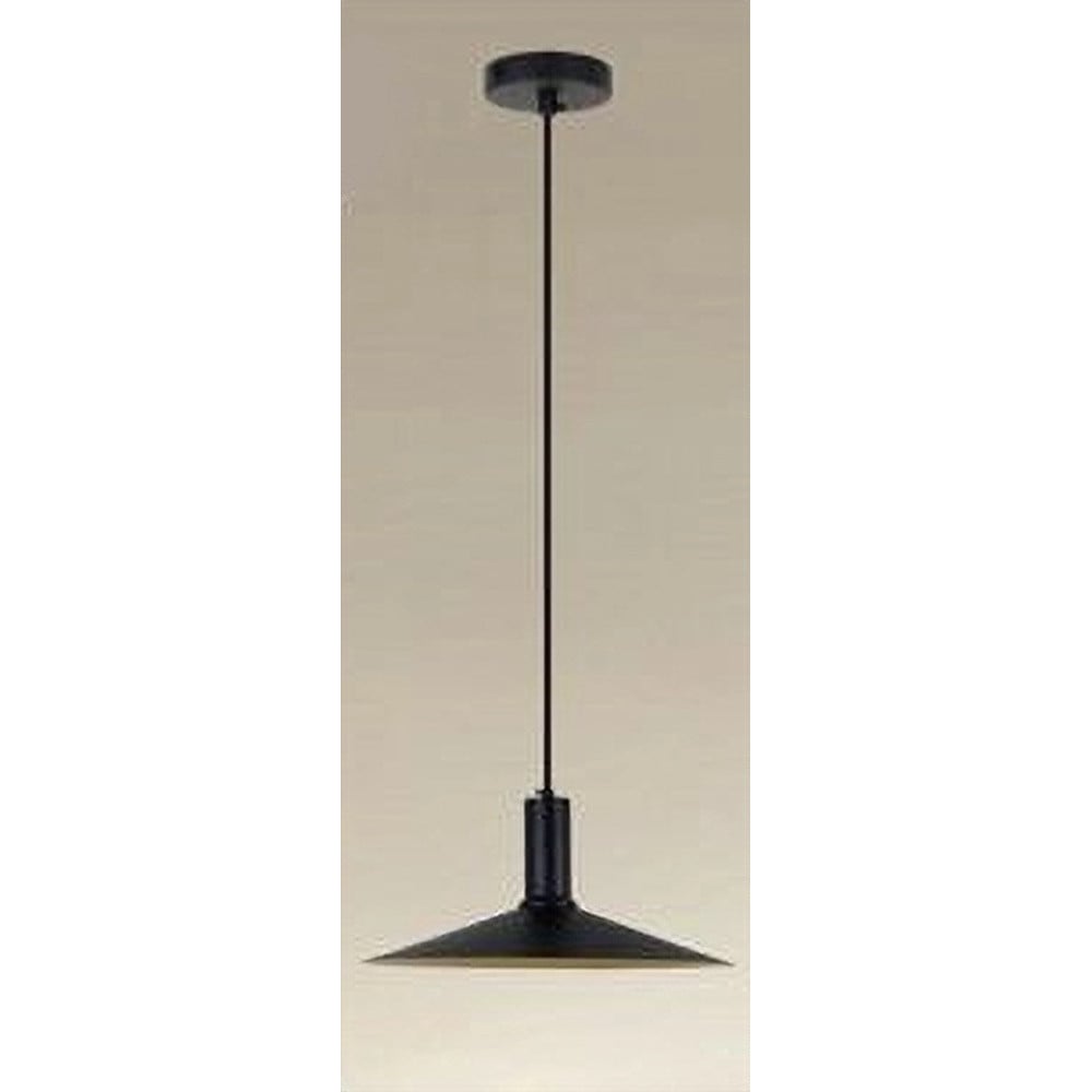 LAMPADARIO CON PARALUME CONICO IN FERRO NERO ORO E27 33818