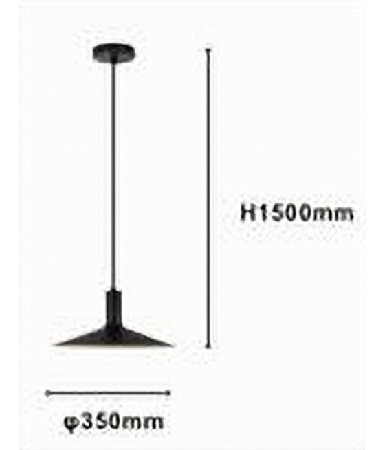 LAMPADARIO CON PARALUME CONICO IN FERRO NERO ORO E27 33818