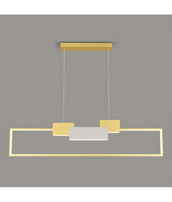 LAMPADARIO LED 36W RETTANGOLARE CON TELECOMANDO ORO 71592