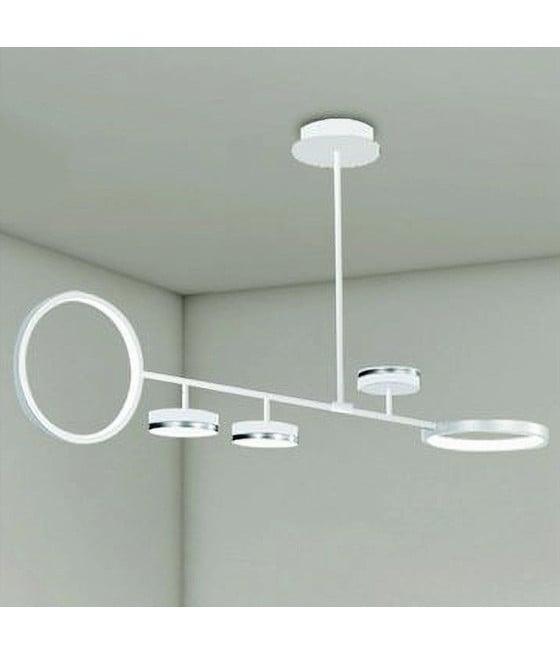 LAMPADARIO LED 37W 5 CERCHI LAMPADA ORIZZONTALE BIANCO LUCE NATURALE 71330
