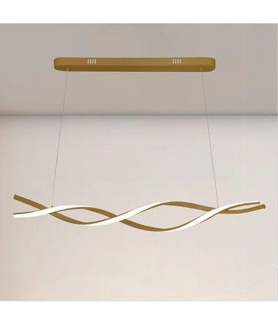 LAMPADARIO LED 48W ORO SPIRALE ONDULATO INTRECCIATO LUCE 4000K 32507