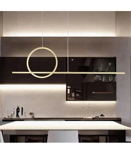 LAMPADARIO LED 48W DESIGN CERCHIO LINEA ORO LUCE 6500K 33566