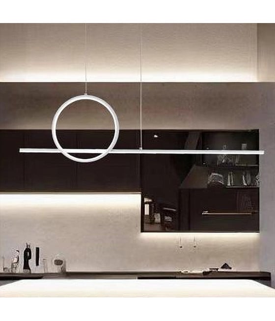 LAMPADARIO A SOSPENSIONE LED 48W CERCHIO LINEA BIANCO IP20 01189