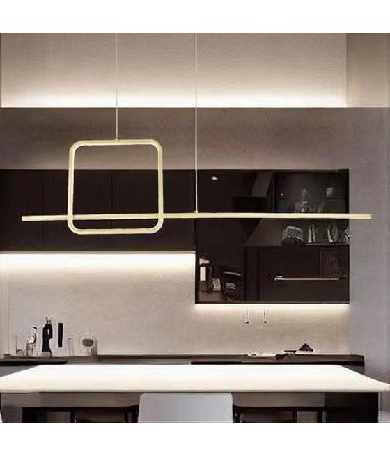 LAMPADARIO LED 48W DESIGN QUADRATO LINEA ORO LUCE 4000K 33535