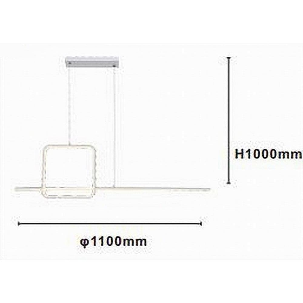 LAMPADARIO LED 48W QUADRATO LINEA BIANCO LUCE 6500K 33542