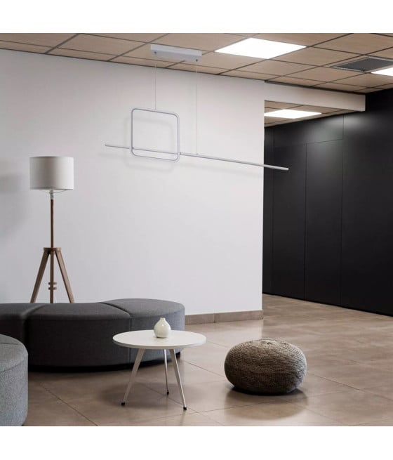 LAMPADARIO LED 48W QUADRATO LINEA BIANCO LUCE 6500K 33542