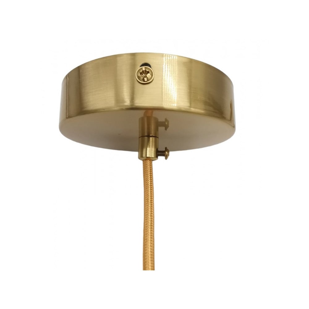 LAMPADARIO ORO CON 6 SFERE BOLLE BIANCHE IN VETRO G9 33726