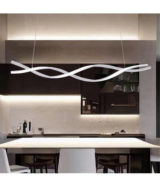 LAMPADARIO LUCE 3000K-6500K LED 48W BIANCO SPIRALE VORTICE ORIZZONTALE 01134