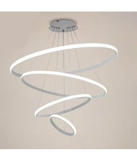 LAMPADARIO LED 120W 4 CERCHI PENDENTE BIANCO LUCE 4000K 50279