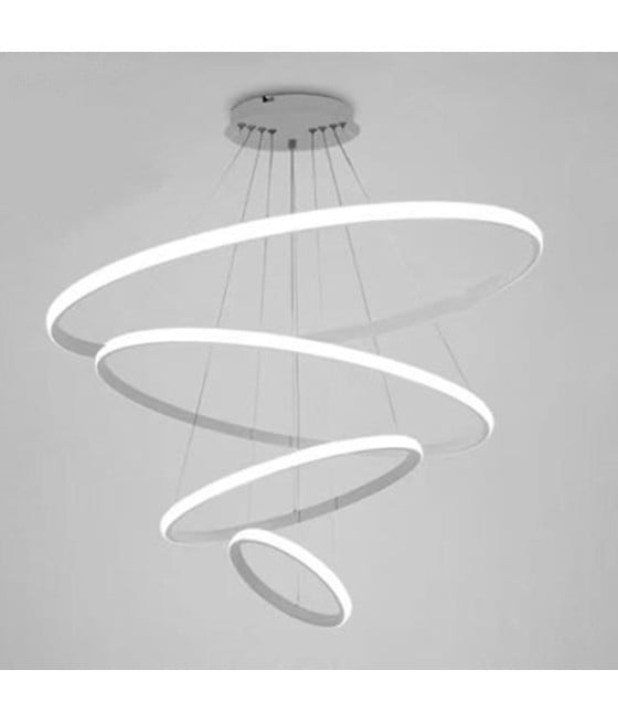 LAMPADARIO LED 120W 4 CERCHI PENDENTE BIANCO LUCE 6500K 50316