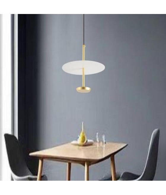 LAMPADARIO LUCE 4000K LED 12W DISCO PIATTO ORO ROTONDO 33139