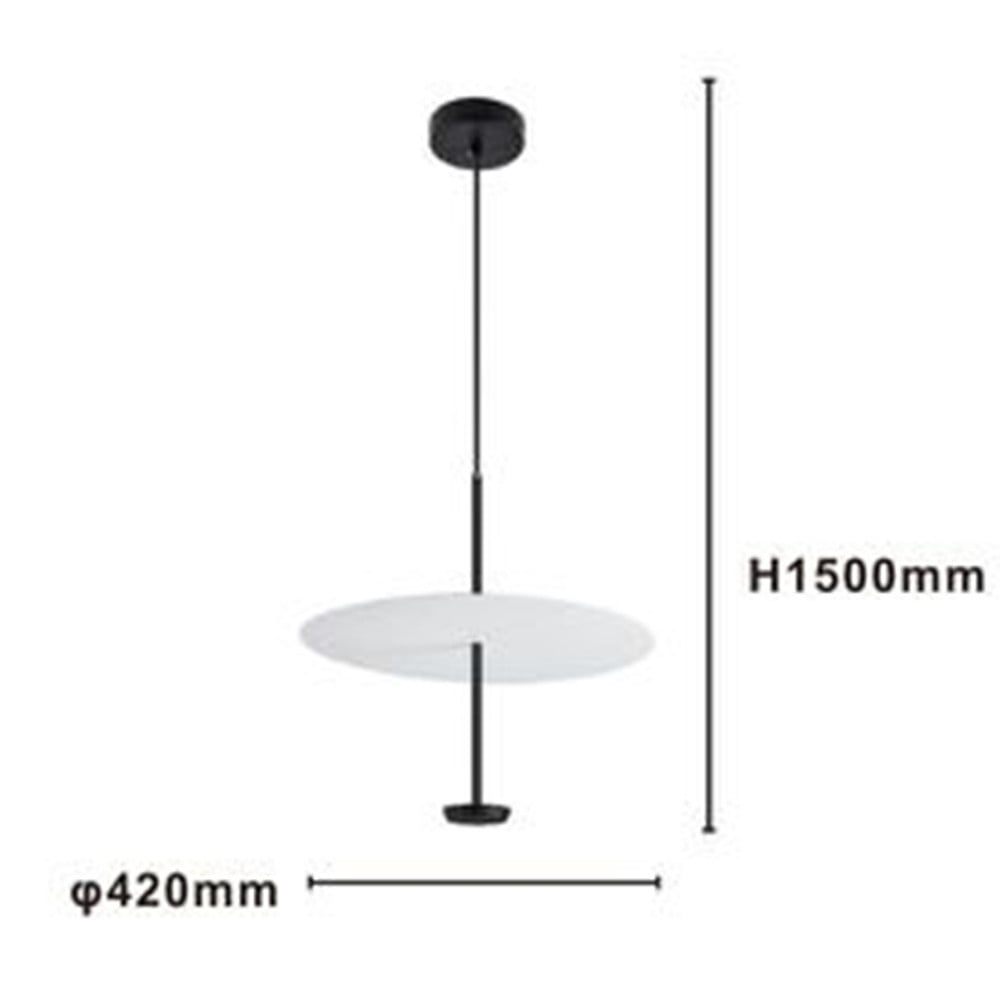 LAMPADARIO LUCE 6500K LED 18W DISCO PIATTO BIANCO NERO 33184
