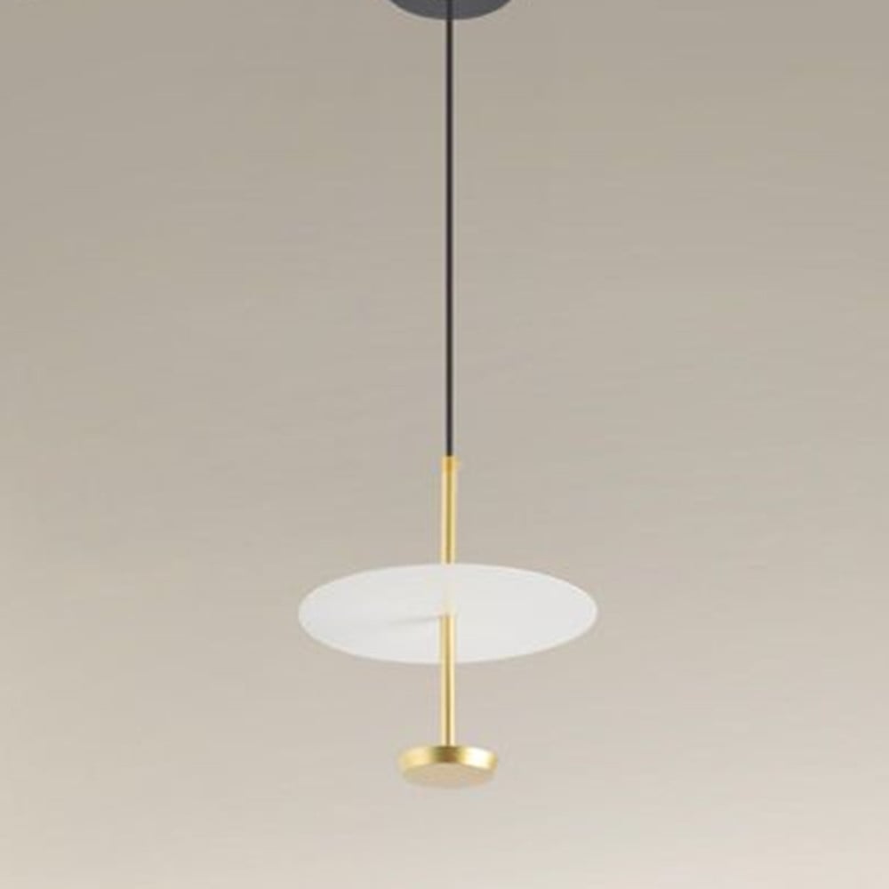 LAMPADARIO LUCE 6500K LED 12W DISCO PIATTO BIANCO ORO 33146