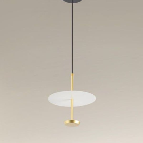 LAMPADARIO LUCE 6500K LED 12W DISCO PIATTO BIANCO ORO 33146