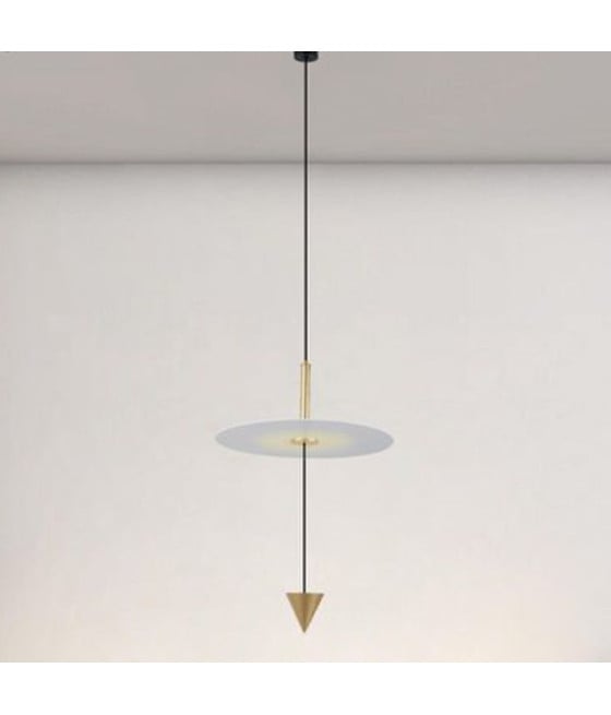 LAMPADARIO 12W LUCE LED 4000K DISCO BIANCO CONO ORO 32016