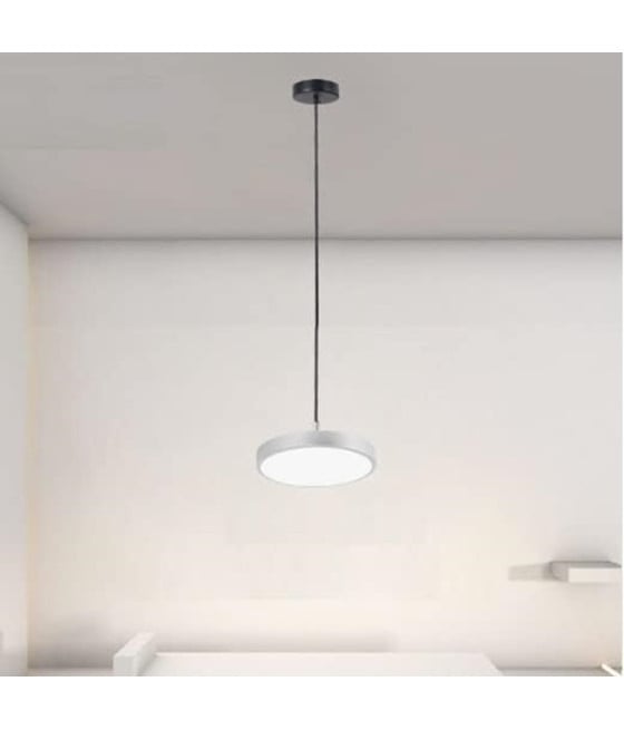 LAMPADARIO LED 40W ARGENTO CERCHIO TONDO LUCE 6500K 32941