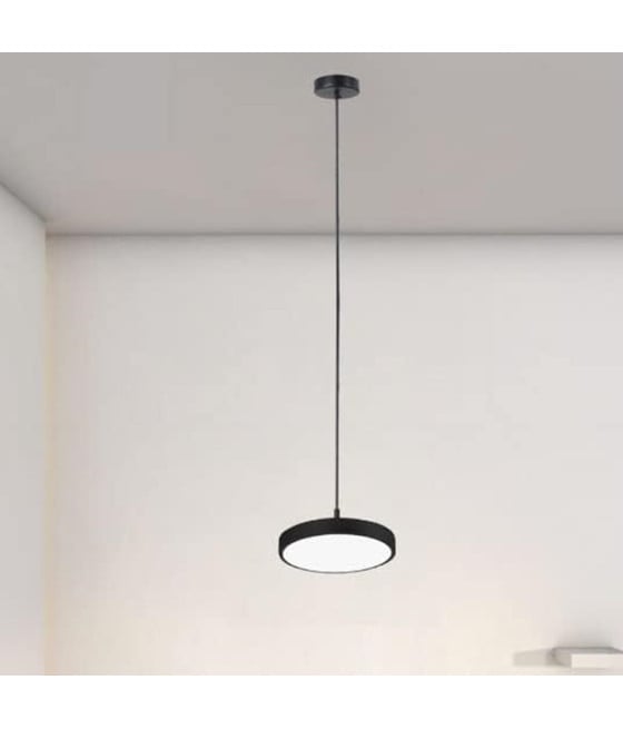 LAMPADARIO LED 40W NERO CERCHIO TONDO LUCE 6500K 32903