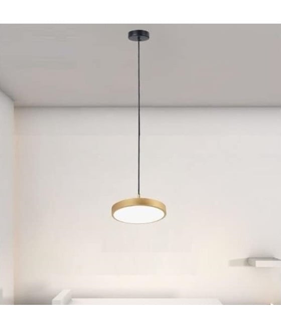 LAMPADARIO LED 40W ORO CERCHIO TONDO LUCE 6500K 32927