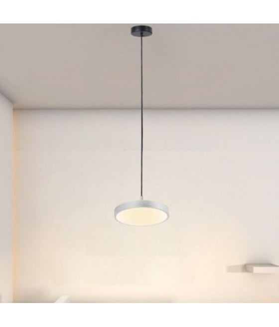 LAMPADARIO LED 40W ARGENTO CERCHIO TONDO LUCE 4000K 32934