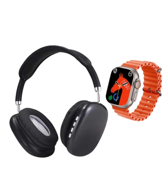 KIT SMARTWATCH CON CUFFIE GRANDI IMPERMEABILE IP67 BT5.3