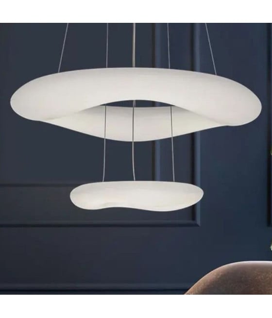 LAMPADARIO A SOSPENSIONE A FORMA DI DOPPIA NUVOLA ANELLO
