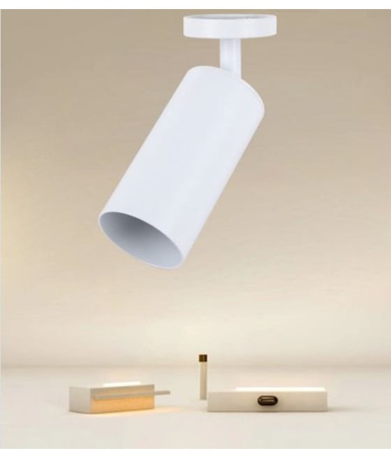 FARETTO BIANCO ATTACCO GU10 APPLIQUE A CILINDRO IP20 00717