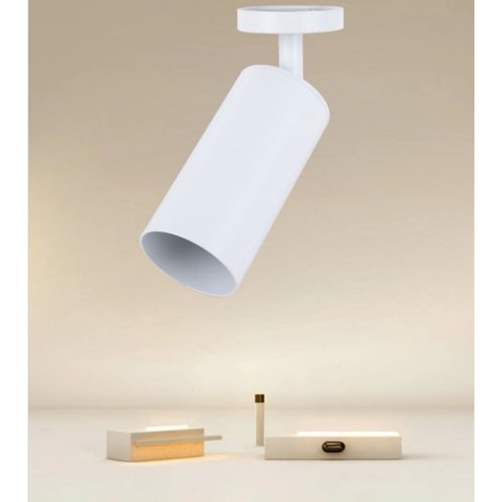 FARETTO BIANCO ATTACCO GU10 APPLIQUE A CILINDRO IP20 00717