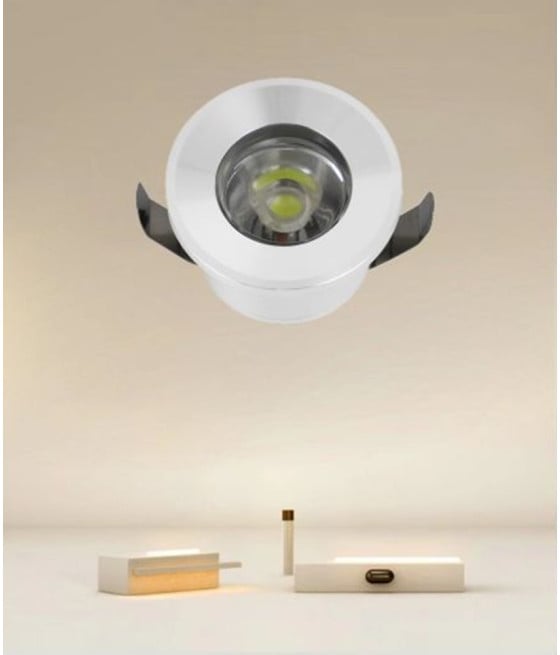 FARETTO 1W LED INCASSO BIANCO SEGNAPASSI LUCE NATURALE 00212