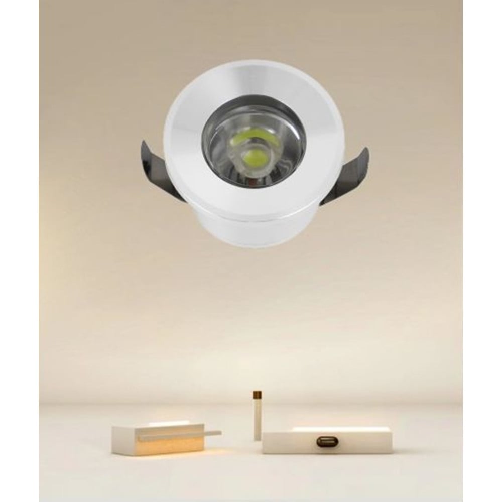 FARETTO 1W LED INCASSO BIANCO SEGNAPASSI LUCE NATURALE 00212