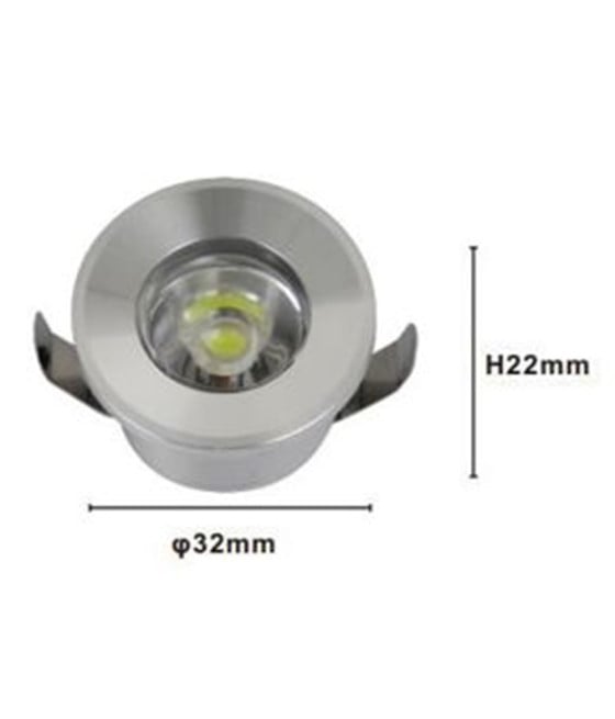 FARETTO 1W LED INCASSO ARGENTO SEGNAPASSI LUCE FREDDA 00243