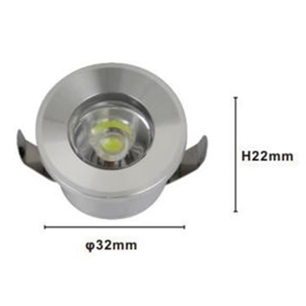 FARETTO 1W LED INCASSO ARGENTO SEGNAPASSI LUCE FREDDA 00243