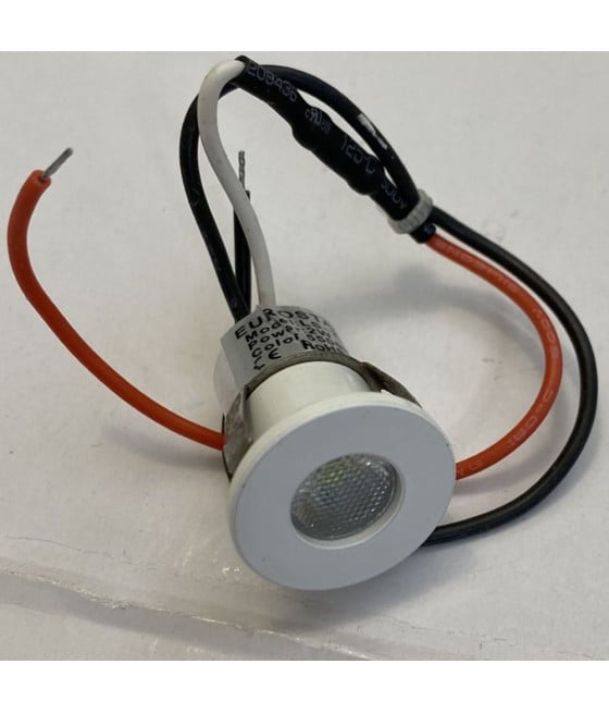 MINI FARETTO LED 2 WATT INCASSO 3V-5V LUCE FREDDA 6500K