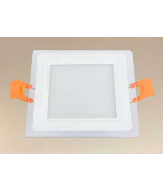 PANNELLO LED INCASSO LUCE 3000K-6500K 6W QUADRATO BORDO TRAPARENTE