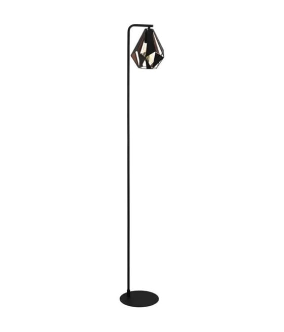 LAMPADA DA TERRA PIANTANA PARALUME NERO RAME ANTICO VINTAGE