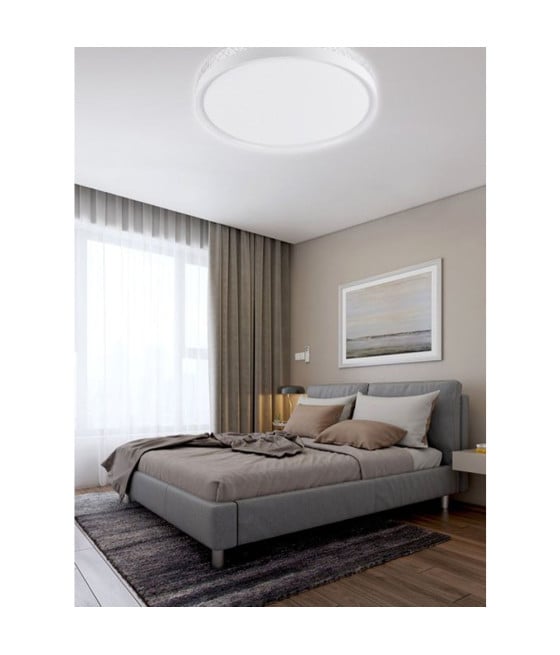 PLAFONIERA SOFFITTO 45W TONDO CON STRISCIA LUCE FREDDA 40CM
