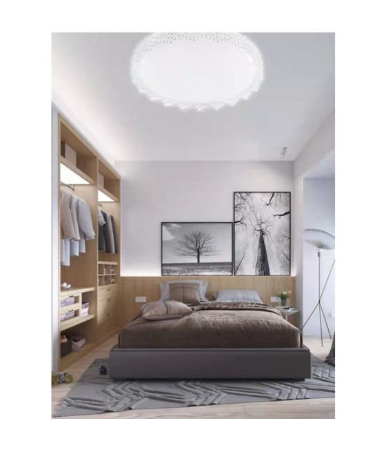 PLAFONIERA DA SOFFITTO 60W BORDO SEGHETTATO LUCE FREDDA 49CM